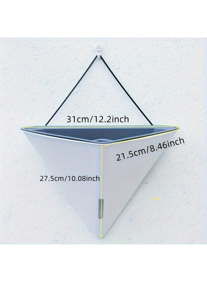 White Self Watering Wall Planter Large Triangle Automatic Water Absorption Indoor Outdoor Gardening - Image 3